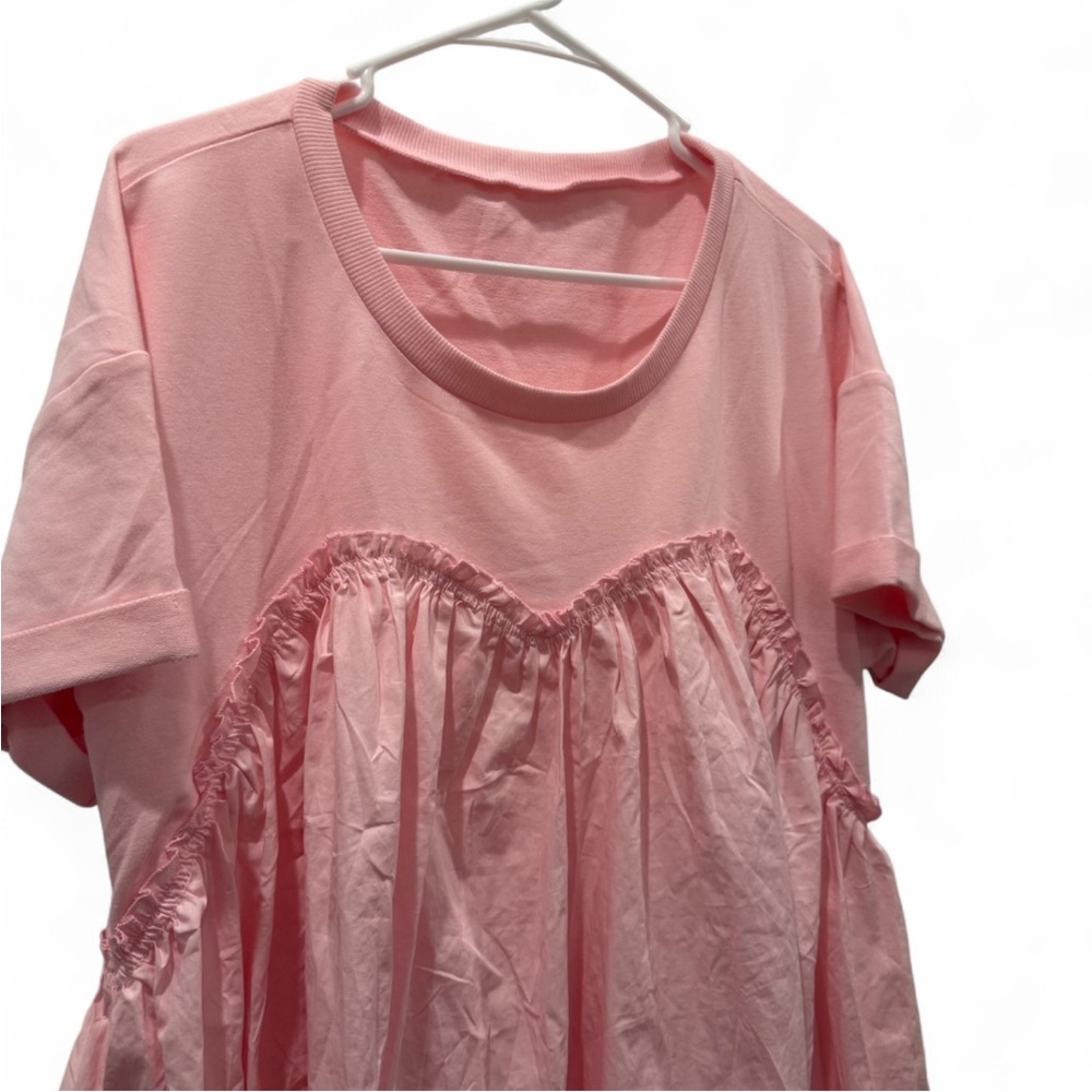 Pink Ruffled Short Sleeve Dress - Picture 4 of 6